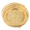Retro Round Fruit Tray Exquisite Decorative Large Capacity Alloy Dessert Plate with Handle for Party