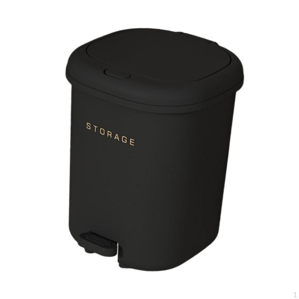 Press Type Trash Can with Step Pedal Garbage Bin Versatile Trashcan Wastebasket Lid for Home