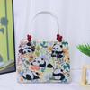 Ethnic Style Embroidery Canvas Bag Floral Embroidered Double Layered Lady Handbag Large Capacity Women Shoulder Bag Daily Use