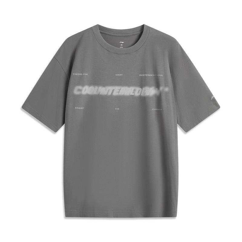 

Li Ning CF Серия для улицы Буква Круглый вырез Удобная Дышащая Универсальная Свободная Футболка с коротким рукавом Мужские футболки Асфальтово-серый ATSV191-3 S