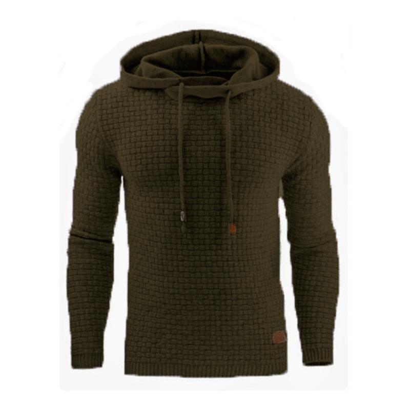 Autumn Men's Jacquard Sweatshirt Long Sleeved Hooded Sweatshirt Warm Color Hooded Sweatshirt Hoodies & Sweatshirts (men’s)