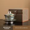 Chinese Enamel Gilt-Silver Teapot Covered Bowl Tea Cup Household Silver Plating Making Tea Kung Fu Tea Set