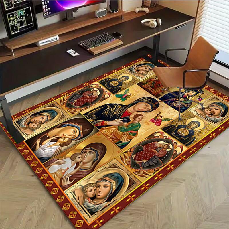1PC Orthodox icons Extra Large Non-Slip Floor carpet, Office, family, bedroom, Studio - Large Area RugJ0400