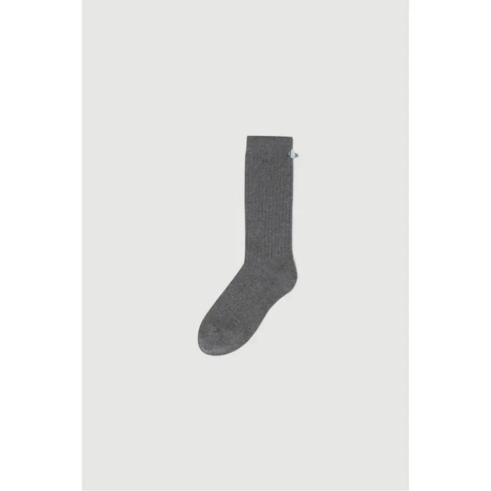 Chouetties by LUCKY CHOUETTE Flower Detail Ribbed Socks(melange grey) 7ALAX26320GYM