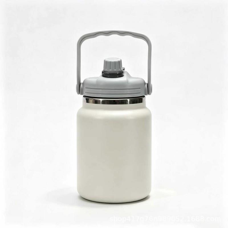 Large Capacity Insulated Water Bottle 304 Stainless Steel Vacuum Flask With Straw Outdoor Sports Travel