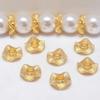 Flat Round Metal Spacer Beads Baroque Wave Gold Plated 50Pcs 6/8/10mm Suitable for Earring DIY Making Supplies