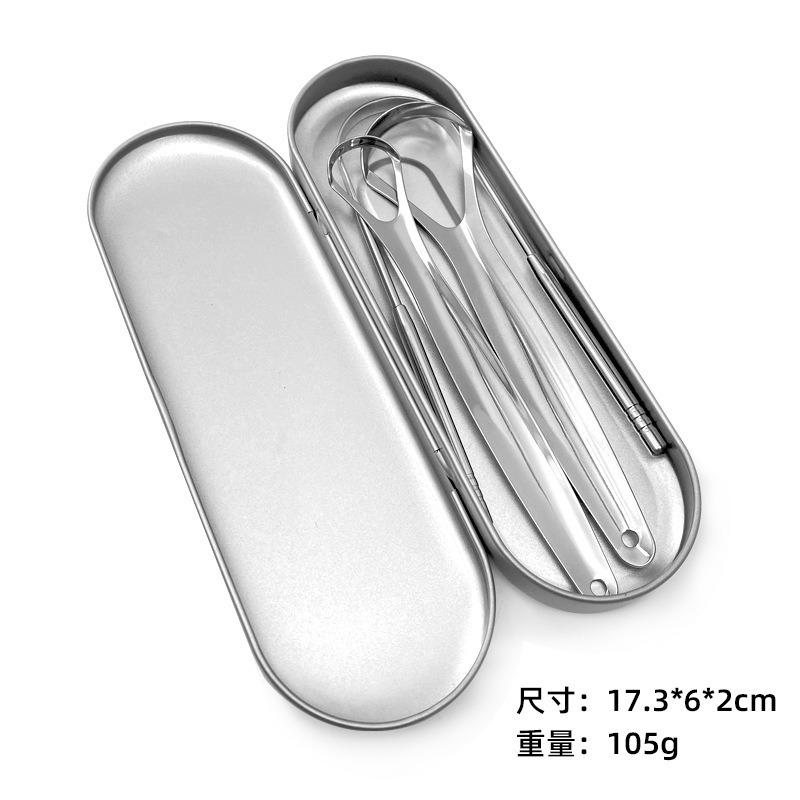 Edelstahl Zungenschaber mit glatter Oberfläche Mundpflege Zungenreiniger für Erwachsene Zungenbürste zur Entfernung von Mundgeruch U-förmiger Zungenschaber