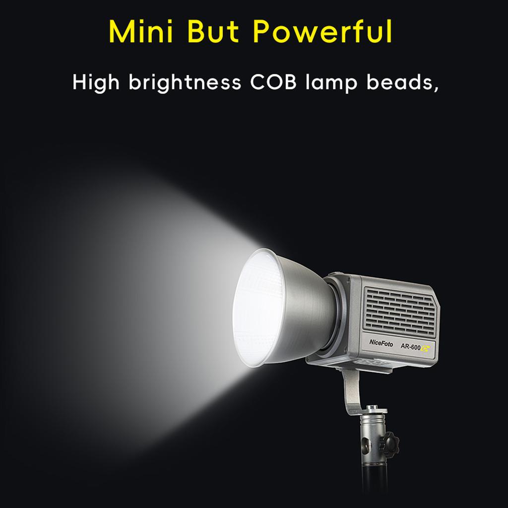 NiceFoto AR-600C Portable RGB Video Light 50W Photography LED Fill Light 2700K-6500K COB Studio