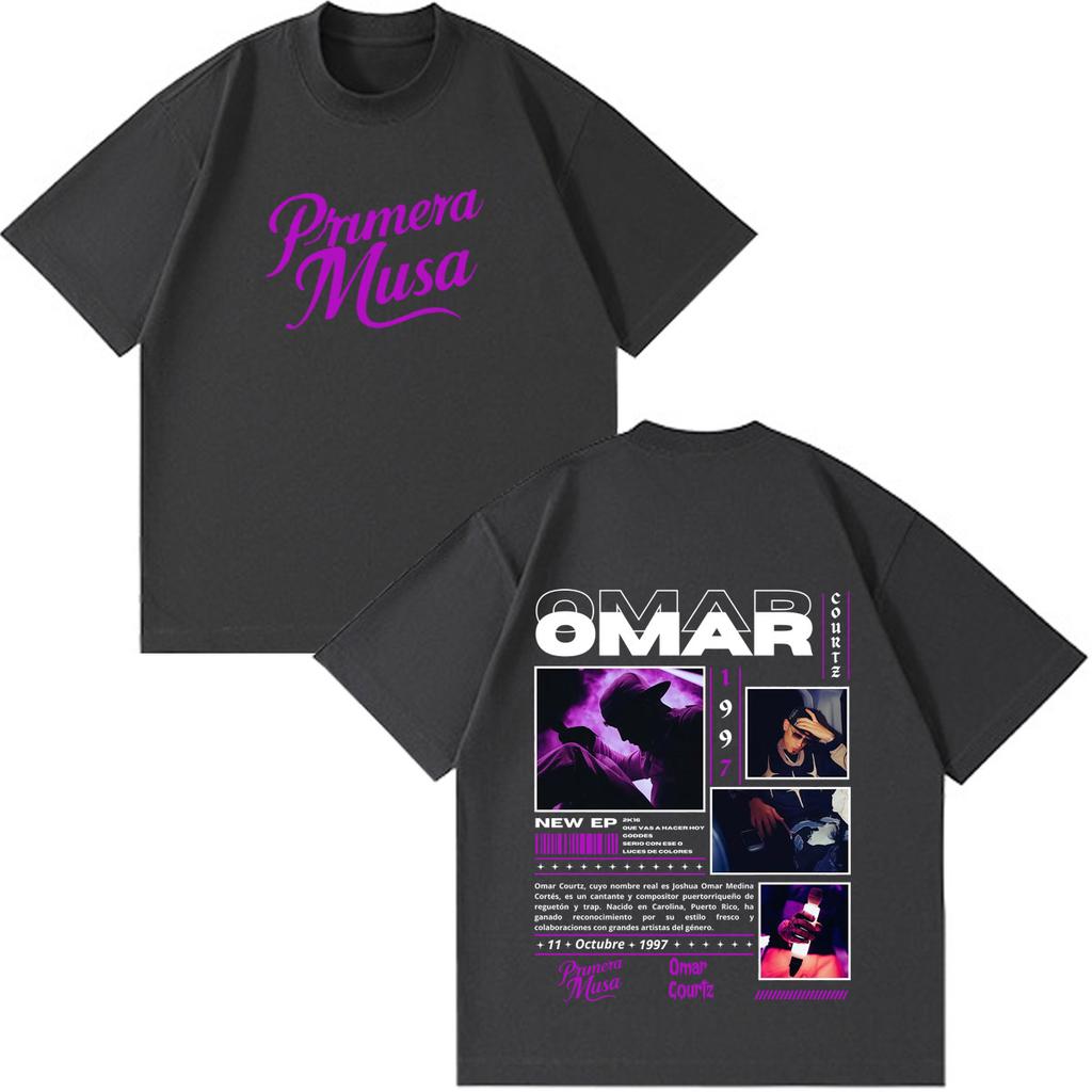 Rapper Omar Courtz Album 2026 Tour Print Tshirt Unisex Unisex Fashion Tshirts Shortsleeved Loose Casual Cotton Oversized Tshirts
