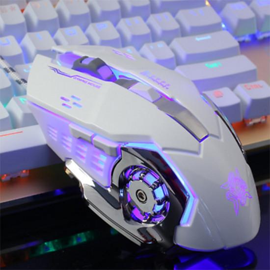 Mechanical Gaming Mouse Wired Glowing Macro Definition Chicken Eating Desktop Usb 3200dpi