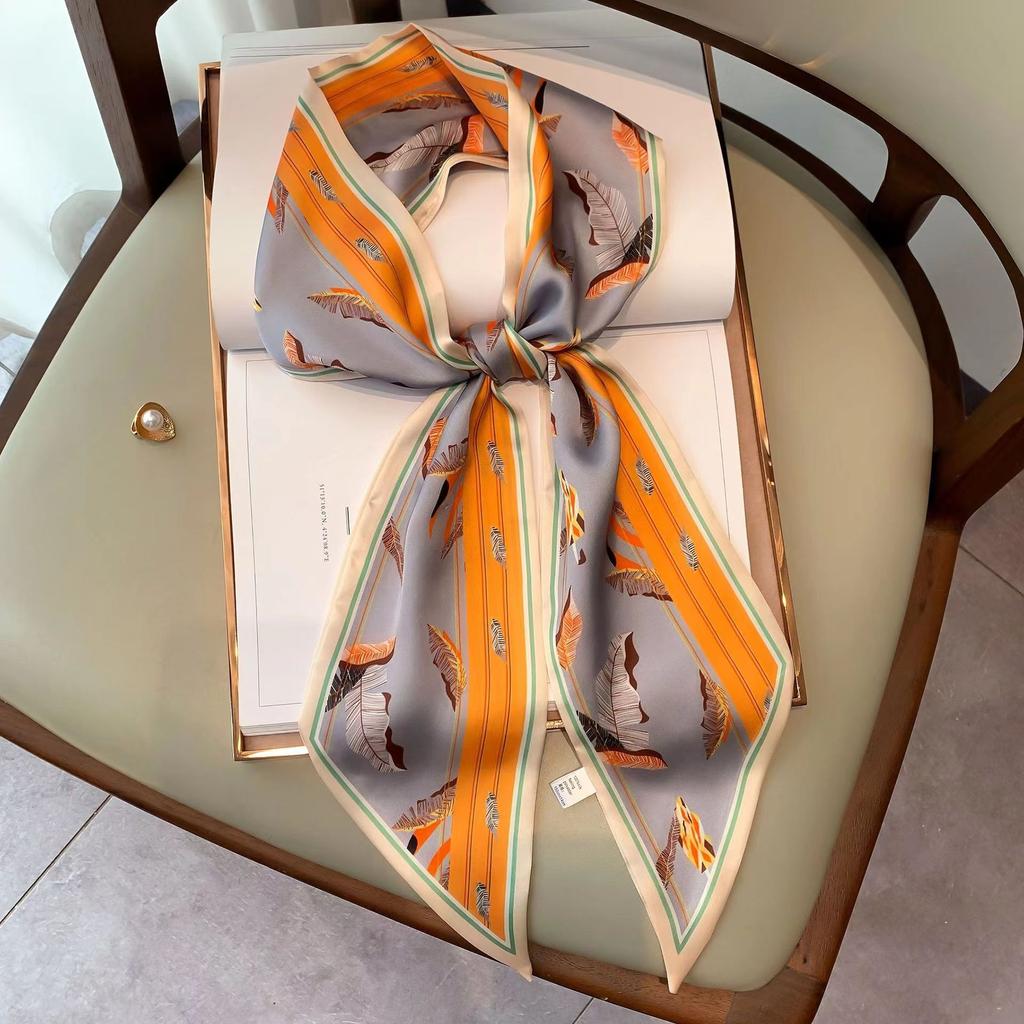 Luxury Summer Silk Shawl Square Scarf for Women Satin Hijab Fashion Wraps Neckerchief Female Hair Bands Ribbon Headband Bandana