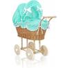 Sweet Baby Doll Pram Wicker High with Bedding and Liner