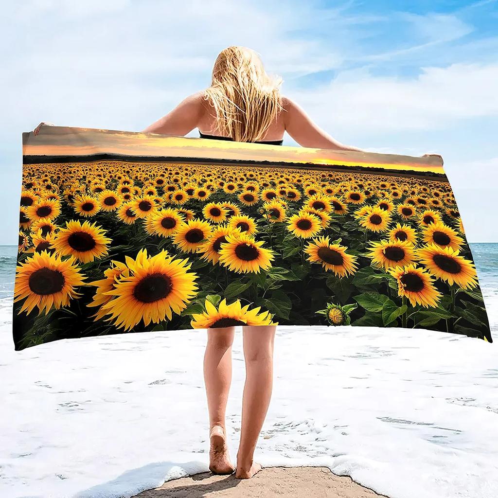 Sunflower Oversized Sand Free Beach Towel Large Quick Dry Beach Towels Bath Beach Pool Gym Travel Bath Towel for Swimming Sports
