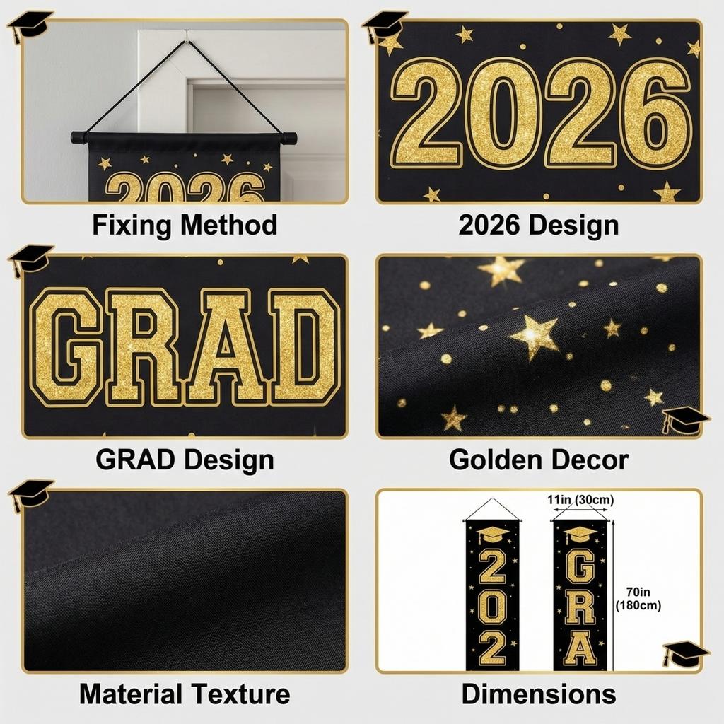 Graduation Class Decoration Door Flag Hanging Flag Graduation Party Decoration Supplies