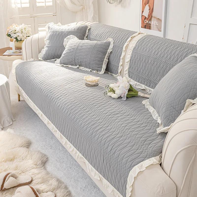 Beżowy antypoślizgowy materiał prosty nowoczesny salon tylny ręcznik pokrowiec na sofę cztery pory roku uniwersalny nowy jednolity kolor