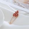 1 adet gül altın rengi Pin broş kadınlar için turuncu kırmızı yapay zirkon moda vücut piercing takı hırka broş