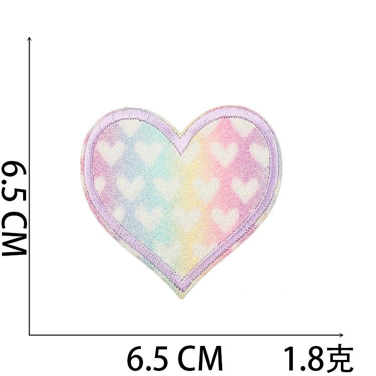 Embroidery Cloth Stickers Gradual Change Love Patch Stickers Colored Heart-Shaped Embroidery Stickers Clothes Decoration Embroidery Chapter Boy