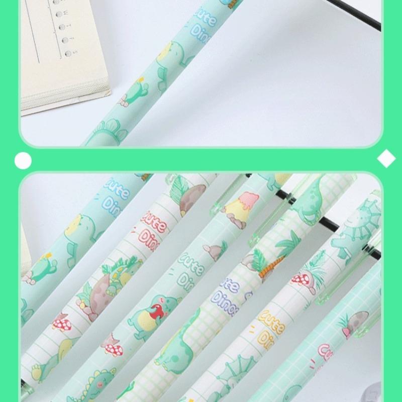 50pcs Happy Dinosaur Press Pen Green Healing Department Press Neutral Pen Student Stationery Office Water-based Signature Pen