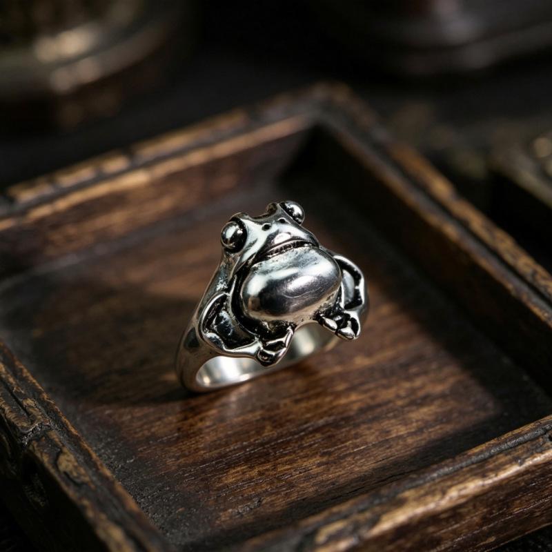 European & American Fashion Retro Smile Face Multi-layer Open Silver Ring - Trendy Korean Punk Simple Design for Women