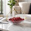 Tabletop Fruit Tray with Handle Elegant Bowl Stylish