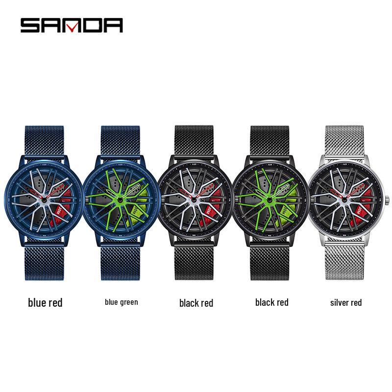 Sanda Men's 360° Rotating Dial Quartz Wristwatch - Casual Fashion Wheel Series