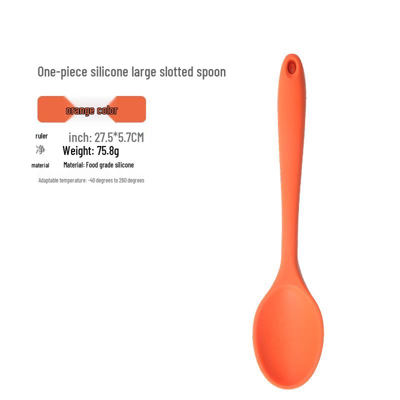 

Integrated Silicone Cooking Spoon Set - Non-Stick, Multi-Purpose Rice, Seasoning, Soup, Wok, and Stir-Fry Spoons.