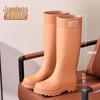 Damesmode Hoge Waterdichte Antislip Rubberen Regenschoenen met Zachte Zool