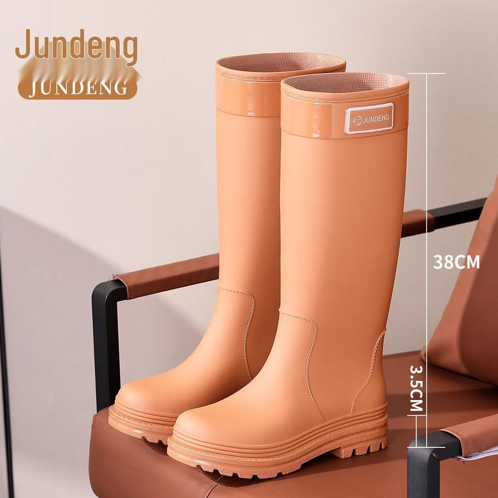 Damesmode Hoge Waterdichte Antislip Rubberen Regenschoenen met Zachte Zool