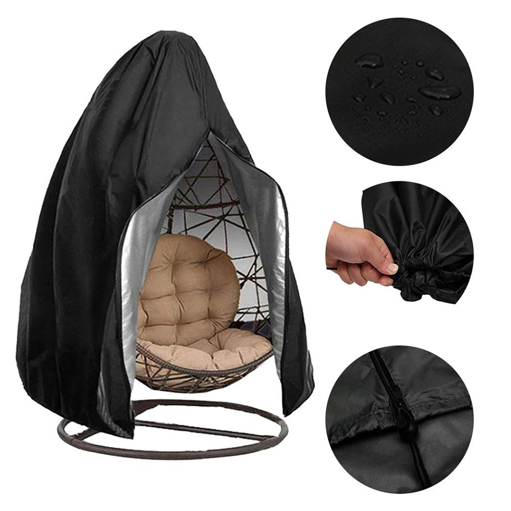 Hanging Chair Cover with Zipper Anti UV Sun Protector Outdoor Garden Swing Egg Chair Waterproof Rattan Seat Furniture Cover