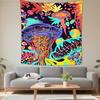 Boho Chic Wall Tapestry With Moon Phase Floral Starry Sky Design Bedroom Yoga Studio Decor
