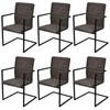 Day and Night - Day and Night Cantilever Dining Chairs 6 Pcs Brown Faux Leather