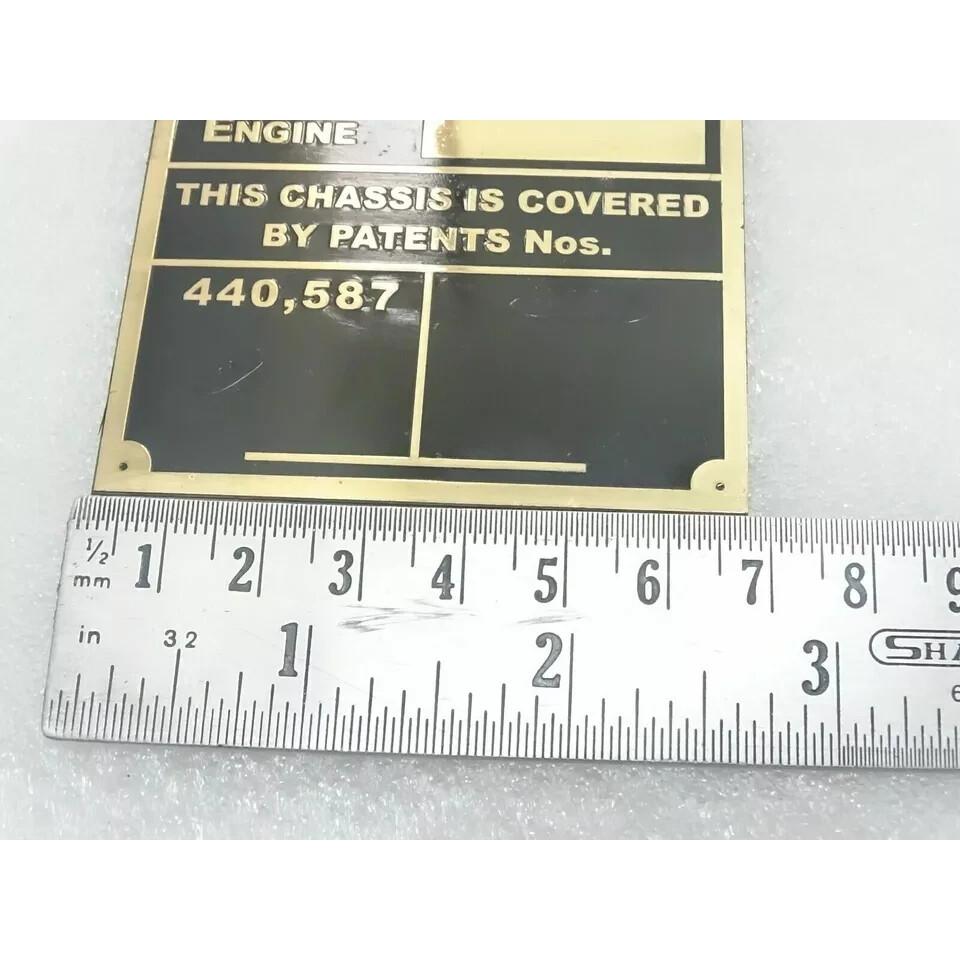Hillman Motor Car Chasis/Engine Data Brass Plate |Fit For