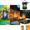 Solar Flame Lantern With Clip Outdoor Garden Landscape Lighting For Patio Decor