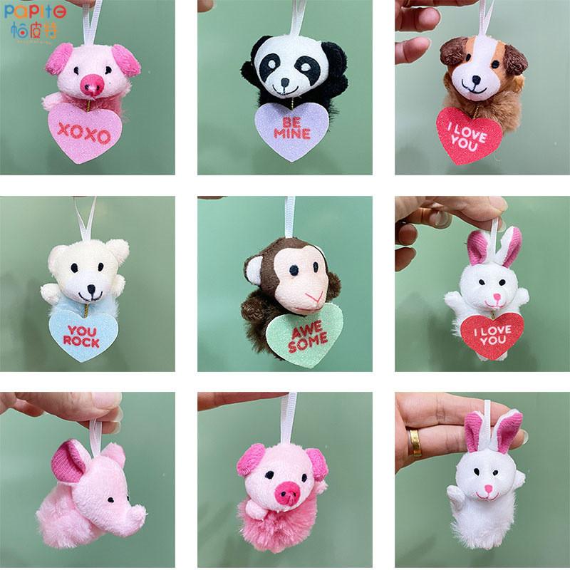 Cartoon Panda Easter Animal Plush Toys Heart Style Pendant Decorations Gift
