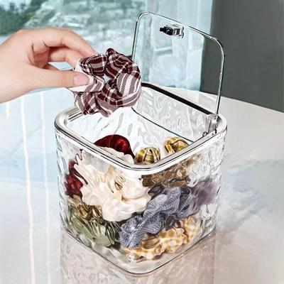 Organizzatore per Accessori per Capelli Scatola Portaoggetti in Acrilico Organizzatore Trasparente per Elastici per Capelli Contenitore per Detersivi in Capsule Scatola Portaoggetti da Scrivania