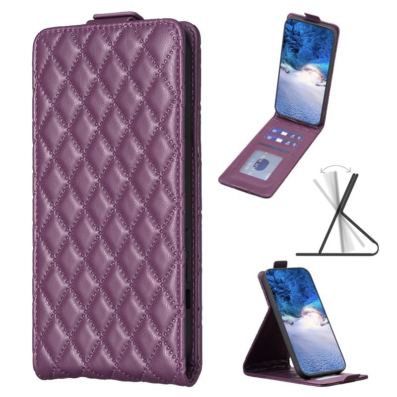 Mode rhombische Prägung Handytasche Brieftasche Fall für iPhone Samsung Xiaomi Google Moto OPPO Nokia Up-Down Flip Cover PU Leder Ständer Halter Fundas