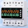 3 Phase 4-wire DIN Rail Over Under Voltage Protector 63A/100A Adjustable V/A Protector Overcurrent Protection Relays Protector