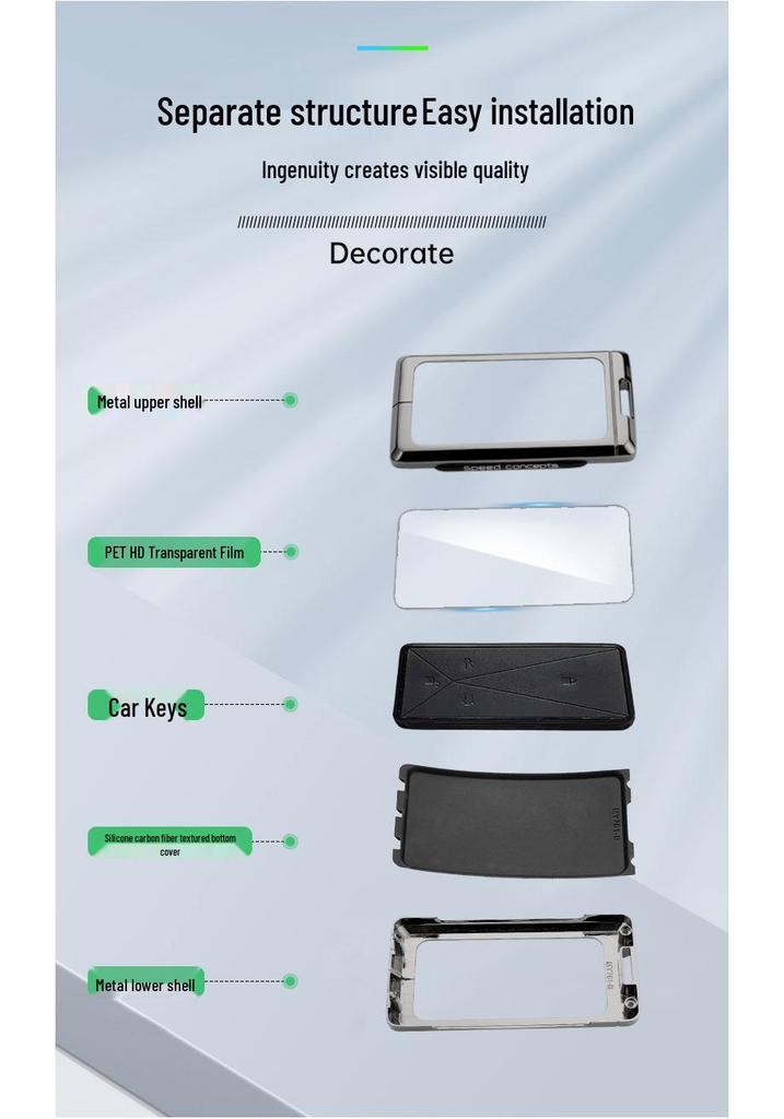 AVATR 11/12 Metal Key Cover & Decorative Buckle for Men and Women
