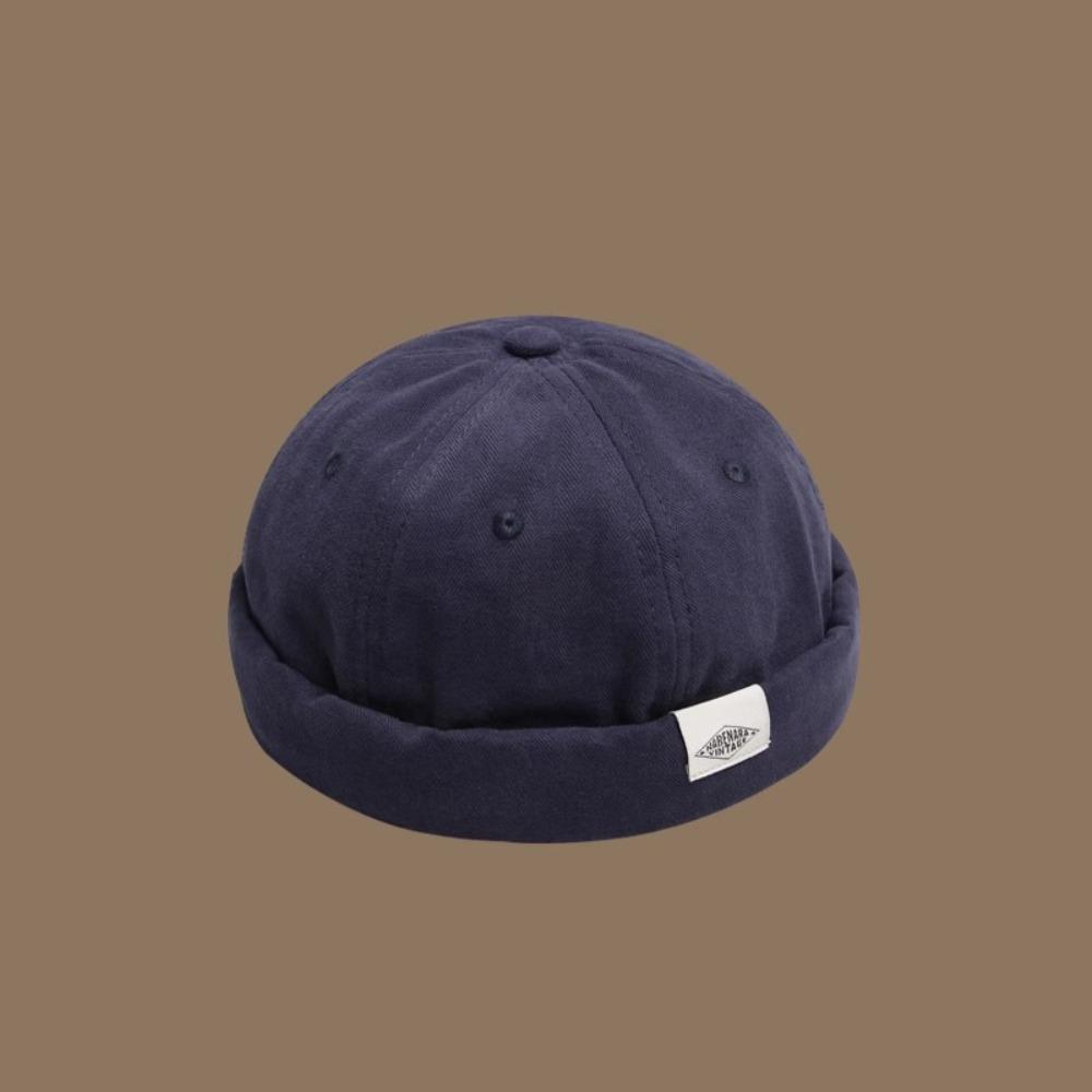 

Cotton Hip Hop Hat Solid Color Baseball Cap Retro Fashion Sunscreen Hat Outdoor темно-синього кольору