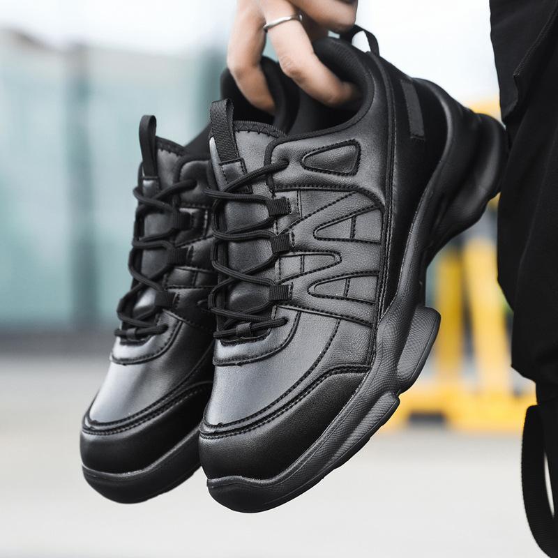 

Уличные черные кроссовки кожа сетка мужские повседневные кроссовки для бега амортизирующие тренировочные кроссовки кроссовки для ходьбы 45