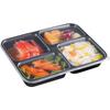 Ronghe 1250ml Rectangular 4-Compartment Disposable Plastic Food Containers