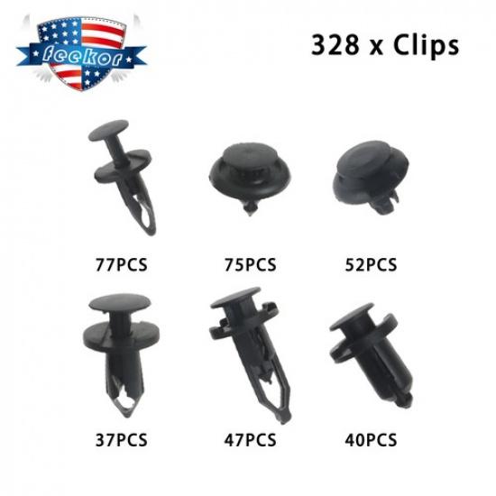 328x Car Body Bumper Push Retainer Trim Molding Push Pin Clip Kit for Ford