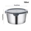 1Pcs with Lid Food Storage Box 304 Stainless Steel Refrigerator Frozen Crisper  Kitchen Accessory