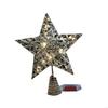 Classical Iron Star Tree Toppers With Plush Champagne Holiday Decoration