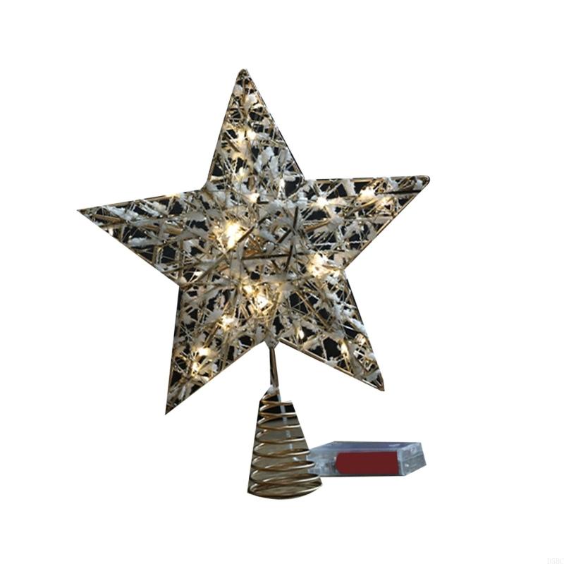 Classical Iron Star Tree Toppers With Plush Champagne Holiday Decoration