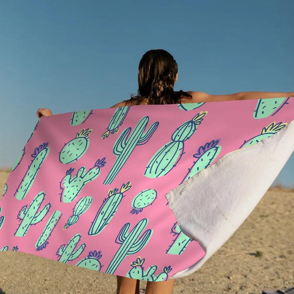 Cartoon Cute Cactus Plant Towel Microfiber Beach Towel Absorbent Quick dry Soft Yoga Swimming Resort Mountain Climbing Towel