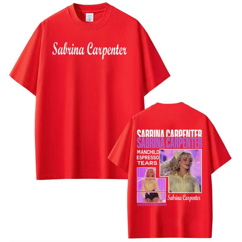 Sabrina Carpenter Tour 2026 Print Tshirt Unisex Unisex Aesthetic Clothing Tshirts Summer Cotton Shortsleeved Harajuku T Shirts