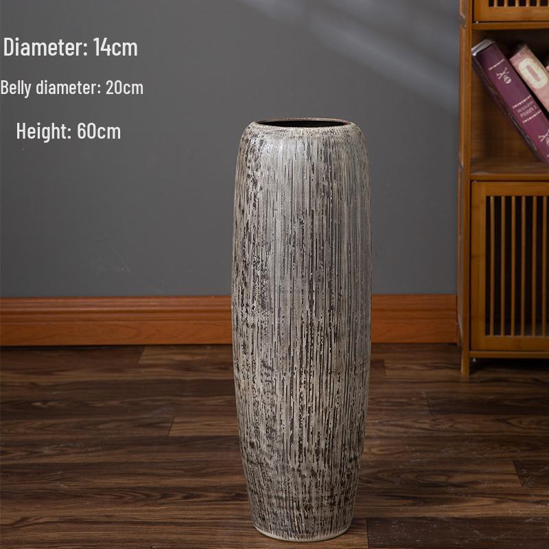 Ceramic Floor Vase for Living Room Dried Flower Arrangement - New Chinese Style Home Decor
