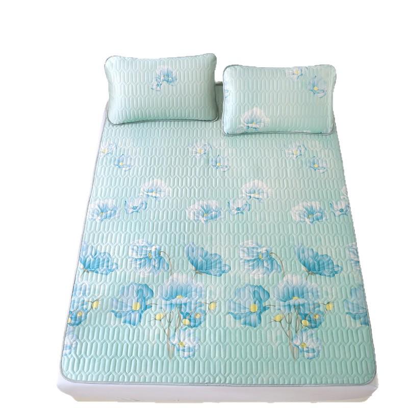 2026 Washable Ice Silk Latex Cool Mat Set - Three-Piece for Student Dorm Single Bed, Summer Softness for Air Conditioning.