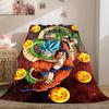 1PC Son Goku  Print Flannel Blanket, High Quality All Seasons, Home Decor, Warmth and Comfort, Perfect for Christmas Gifts